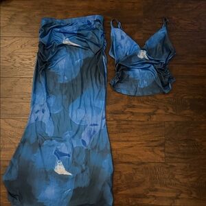 Blue Floral Two-Piece Set